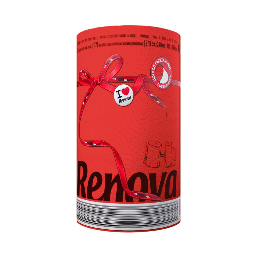 Renova Red Paper Towel Jumbo Roll 2-Ply 120 Sheets
