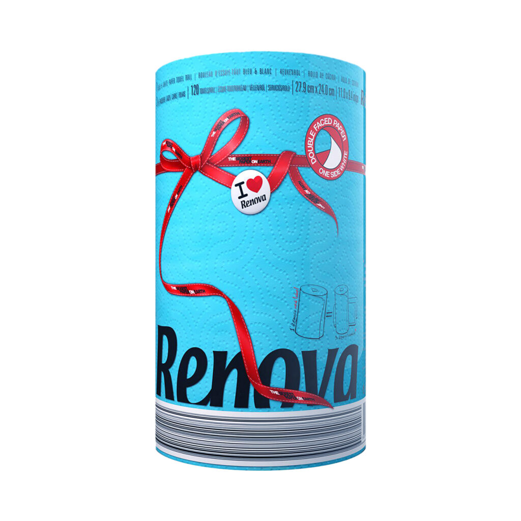 Renova Blue Paper Towel Jumbo Roll 2-Ply 120 Sheets