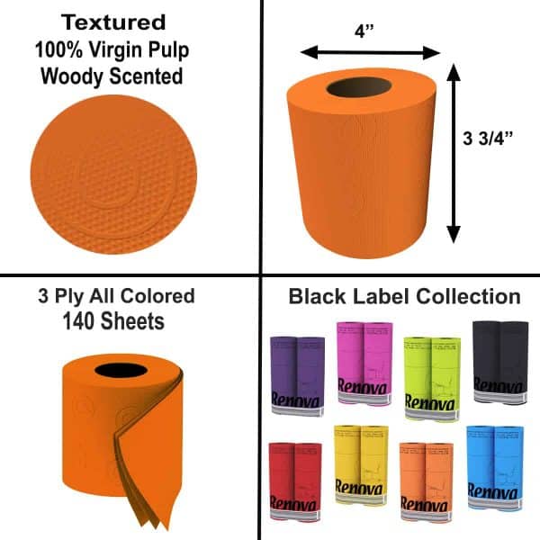 Luxury Scented Colored Toilet Paper 6 Rolls 3-Ply Bath Tissue