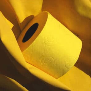 Yellow toilet paper