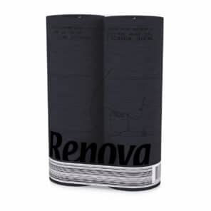 Black Toilet Paper Pack | Renova | 3-Ply Rolls
