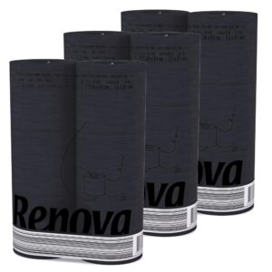 Renova Black Toilet Paper – 18 Rolls (3 Packs of 6)