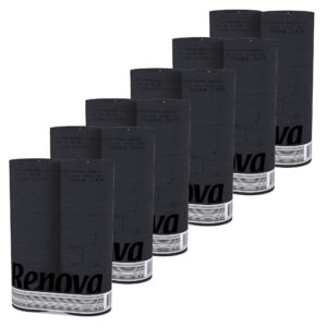 Renova Black Toilet Paper – 36 Rolls (6 Packs of 6) - 3 Ply Tissue
