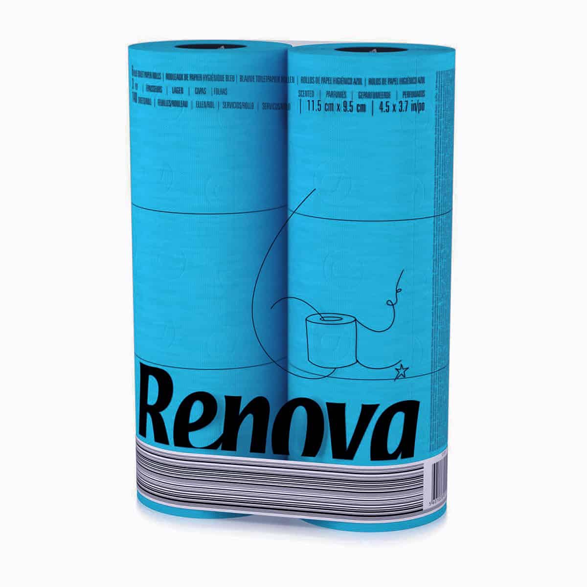 Blue Toilet Paper Pack, Renova