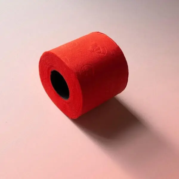 Red Toilet Paper Roll