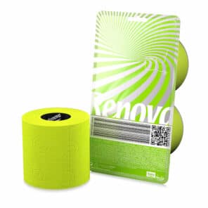 Lime Green Toilet Paper 2 Roll Blister Pack | Renova | 3-Ply Rolls