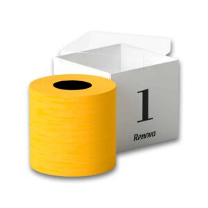 Renova Yellow Toilet Paper Gift Box - 1 Rolls, 3-ply, 140 Sheets - Luxury Gift for Small Budgets - Ecolabel Certified, Dermatologically Tested, Septic Safe