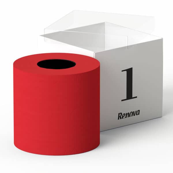 Red Toilet Paper 3 ply Gift Box 1 Roll