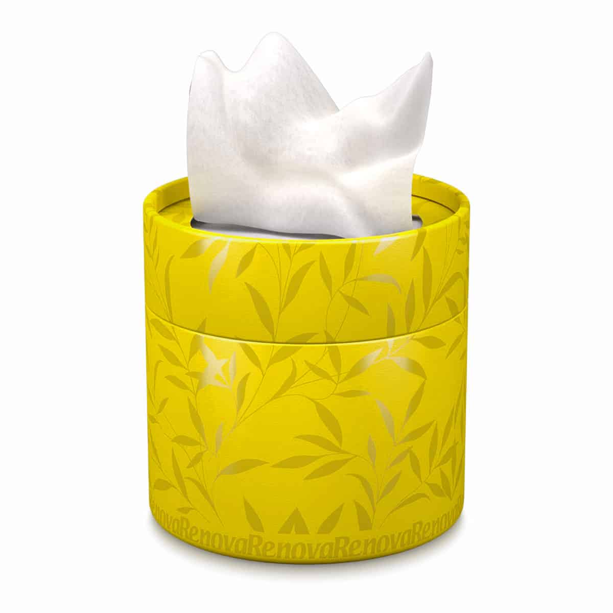 White Facial Tissue-Colored Round Box 3 Ply-40 Tissues 