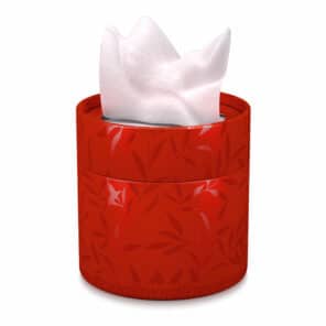 White Facial Tissue Colored Round Red Box