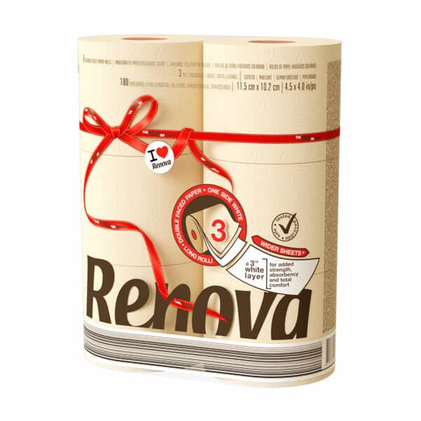 Vanilla Toilet Paper Jumbo Pack | Renova | 3-Ply Rolls