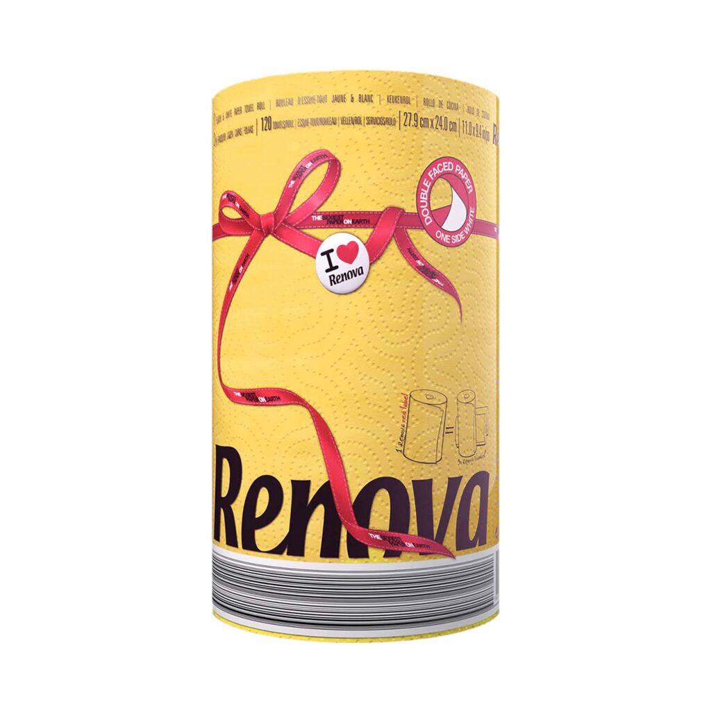 Renova Yellow Paper Towel Jumbo Roll 2-Ply 120 Sheets