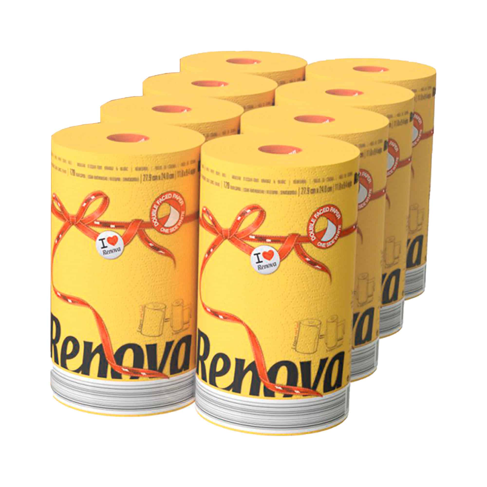 thumbnail image 2 of Renova Colored Paper Towels - Jumbo 2-Ply Roll, 120 Sheets (Red Label) From Portugal 2 of 5