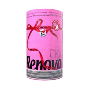 Renova Pink Paper Towel Jumbo Roll 2 Ply 120 Highly Absorbent Sheets