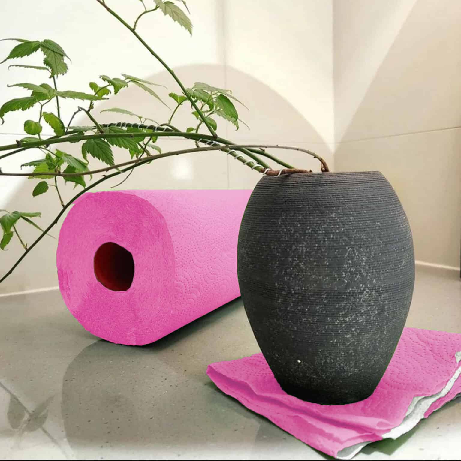 Luxury Colored Paper Towel Jumbo Rolls 2Ply Pink