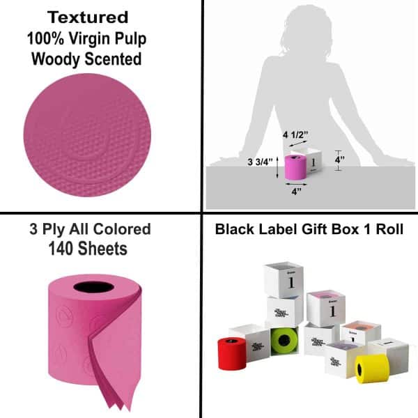 Luxury Scented Colored Toilet Paper Gift Box 1 Roll 3-Ply Bath Tissue
