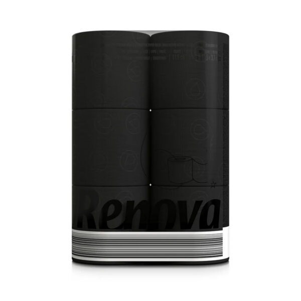 Renova Black Toilet Paper – 3-Ply – Pack of 6