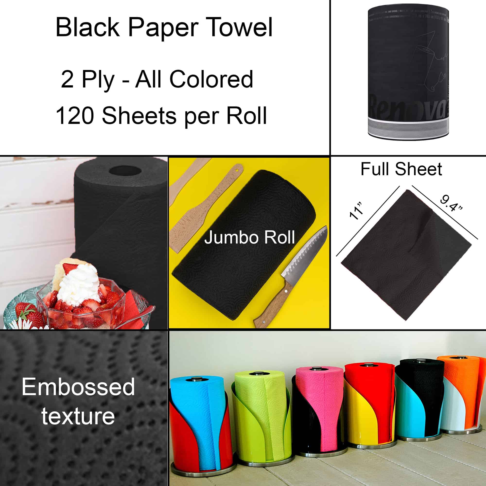 Wholesale Aluminum Adhesive Black Kitchen Paper Towel Holder