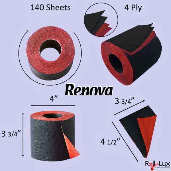 size black and red tissue roll