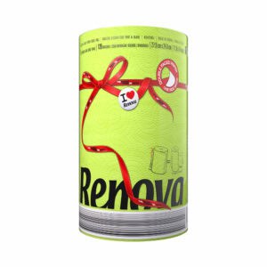 Renova Lime Green Paper Towel Jumbo Roll 2 Ply 120 Highly Absorbent Sheets