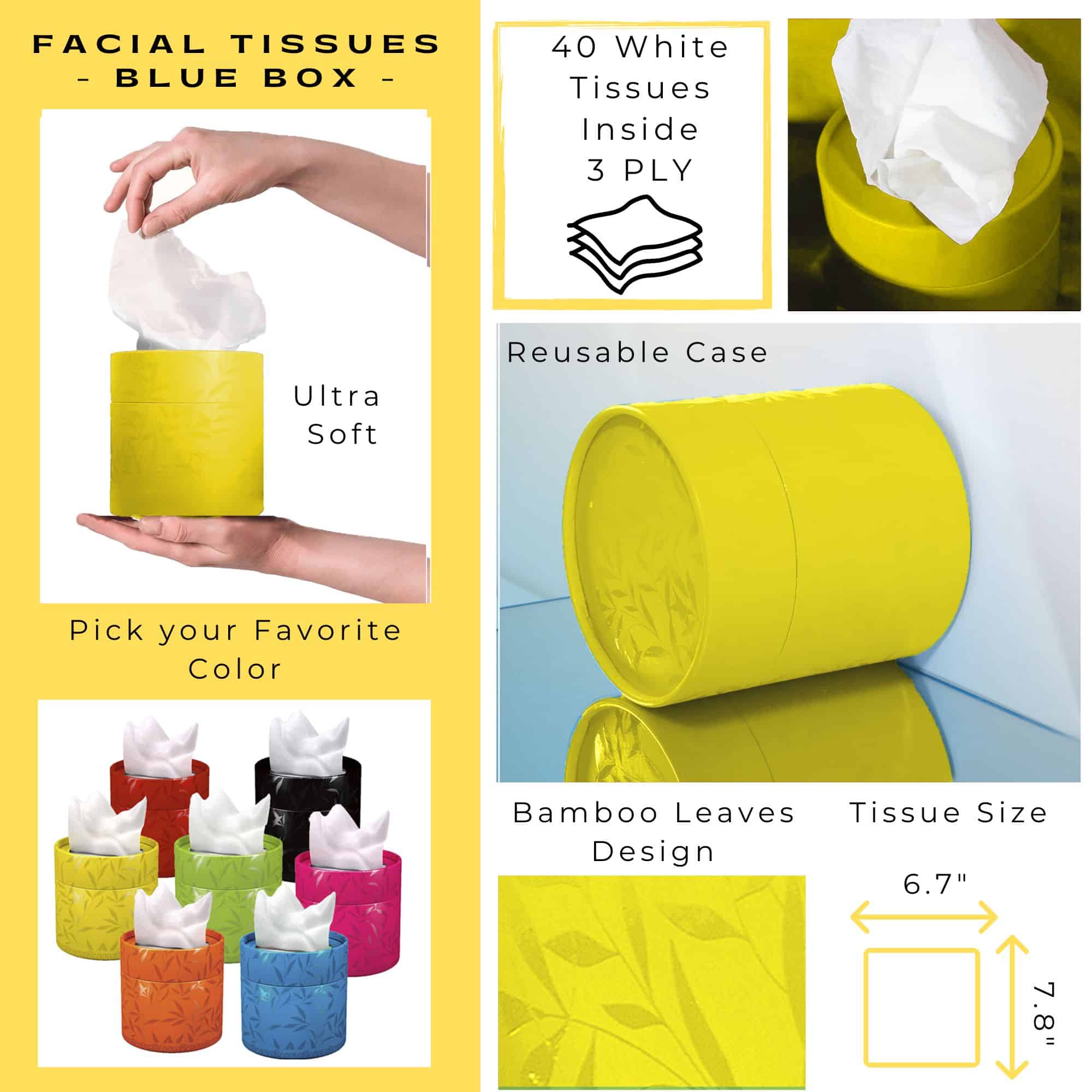 Facial Tissue Round Yellow Box, Renova