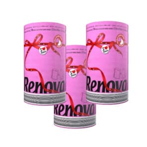 Pink Paper Towel 3-Pack | Renova | 2-Ply Jumbo Rolls