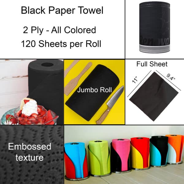 Black jumbo paper towel
