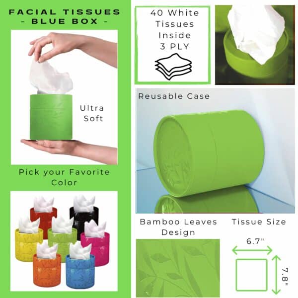 facial tissues box gift colored bamboo leaves pack 40 sheet thick sneezes makeup soft canister
