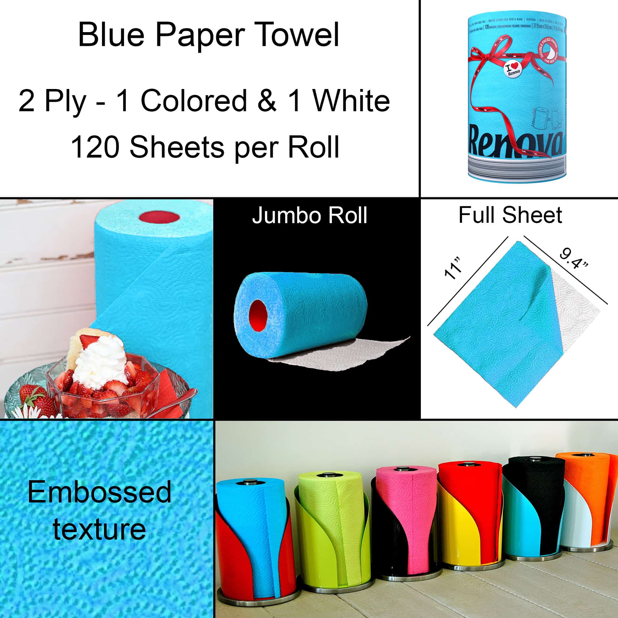 Blue Paper Towel Pack, Renova