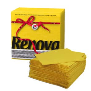 Yellow Paper Napkins 2-Pack | Renova | 70 Napkins | 1-Ply