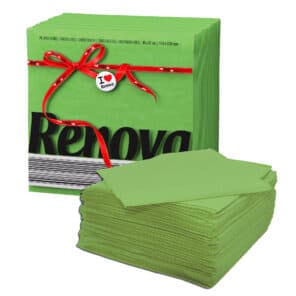 Green Paper Napkins 2-Pack | Renova | 70 Napkins | 1-Ply