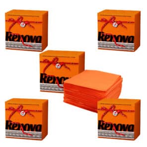 Orange Paper Napkins 5-Pack | Renova | 70 Napkins | 1-Ply