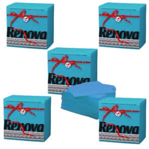 Blue Paper Napkins 5-Pack | Renova | 70 Napkins | 1-Ply