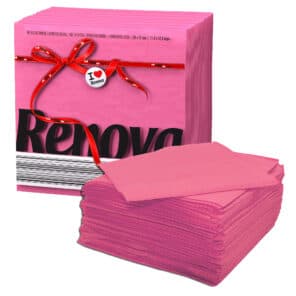 Pink Paper Napkins 2-Pack | Renova | 70 Napkins | 1-Ply