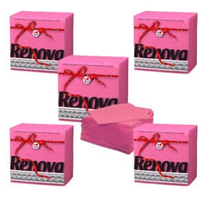 Pink Paper Napkins 5-Pack | Renova | 70 Napkins | 1-Ply