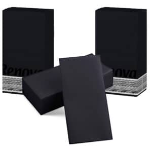 Black Dinner Paper Napkins 3-Pack | Renova | 25 Napkins | 2-Ply