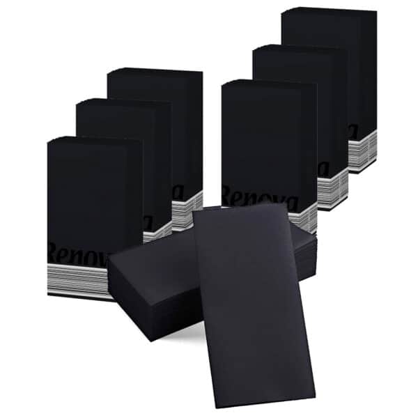 Black Dinner Paper Napkins 6-Pack | Renova | 25 Napkins | 2-Ply