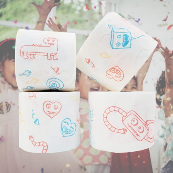 Paquete de papel higiénico para niños | Renova | Rollos de 3 capas