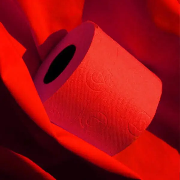 Red Toilet Paper Roll