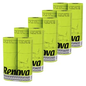 Lime Green Toilet Paper 5-Pack | Renova | 3-Ply Rolls