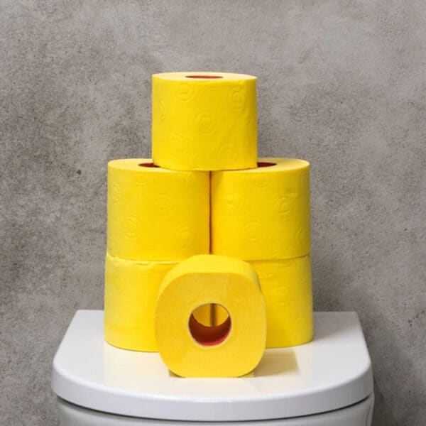 Papel higiénico amarillo Jumbo 5 paquete | Renova | Rollos de 3 capas