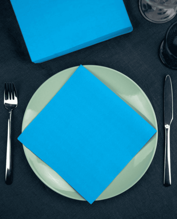 Paquete de servilletas de almuerzo azul claro | Renova | 40 servilletas | 2 capas