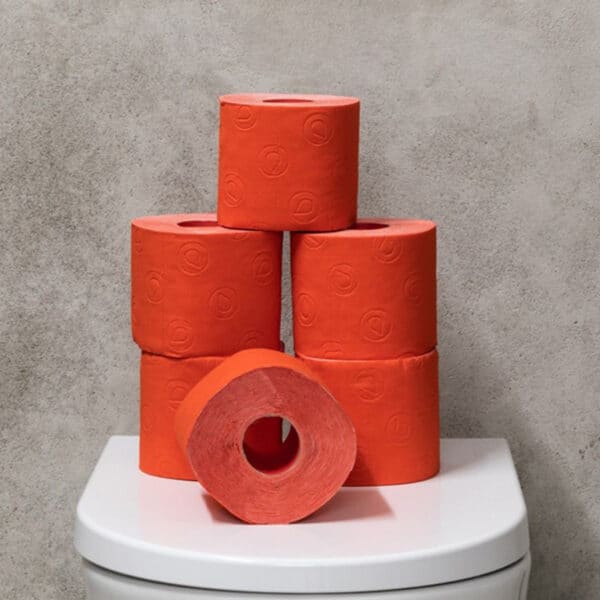 Papel higiénico rojo jumbo 5 paquete | Renova | Rollos de 3 capas