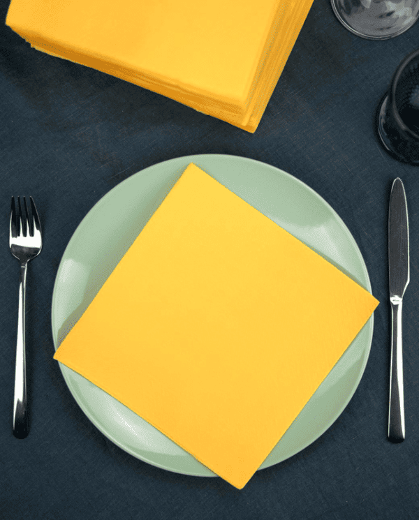Paquete de servilletas de almuerzo amarillo | Renova | 40 servilletas | 2 capas