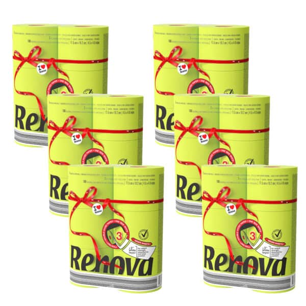 Lime Green Toilet Paper Jumbo 6-Pack | Renova | 3-Ply Rolls