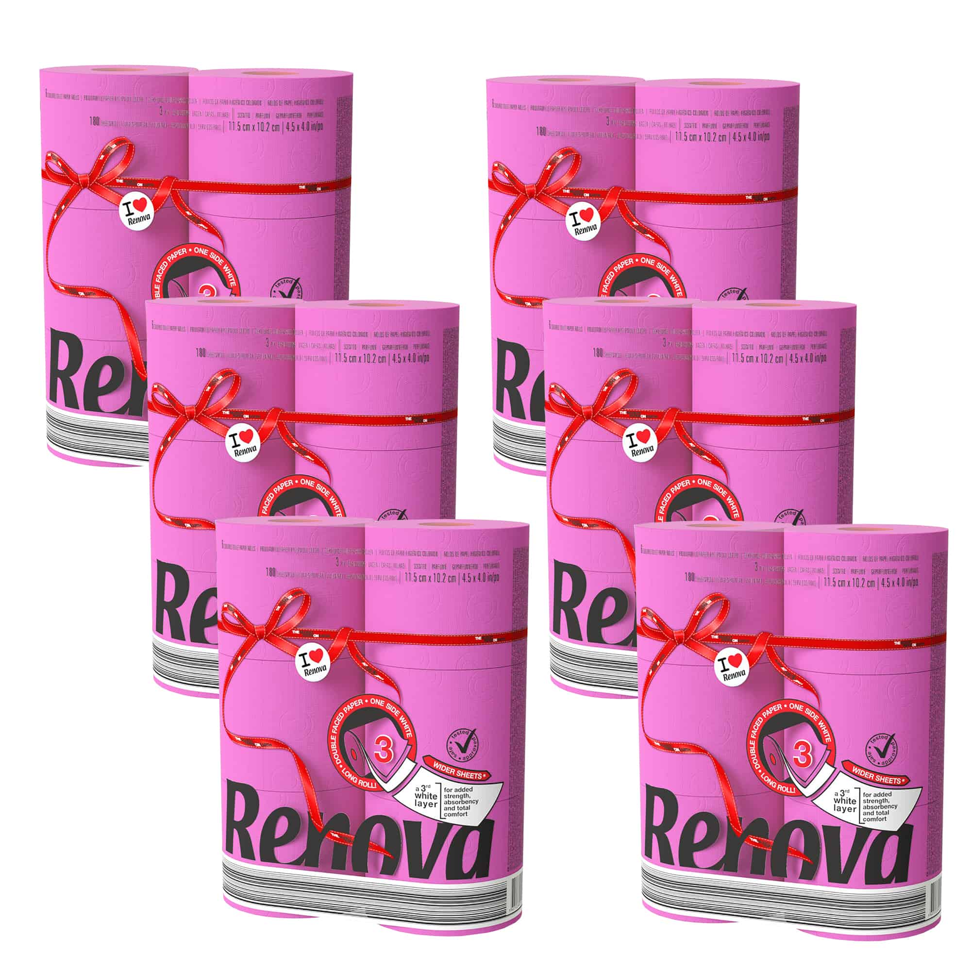 Light Pink Toilet Paper Jumbo 3-Pack, Renova