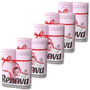 Light Pink Toilet Paper Jumbo 5-Pack | Renova | 3-Ply Rolls
