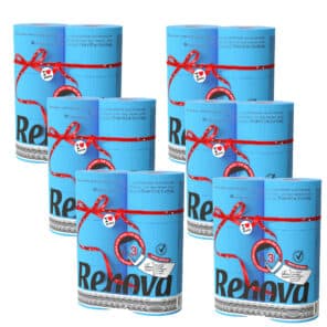 Blue Toilet Paper Jumbo 6-Pack | Renova | 3-Ply Rolls