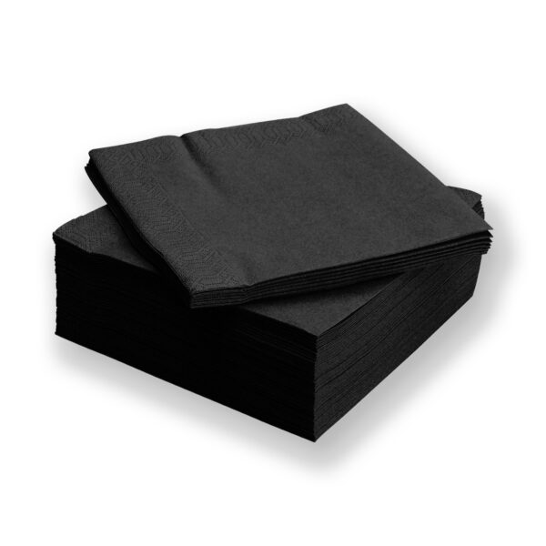 90 paquete negro color papel material cóctel servilletas 2 capas construcción elegante diseño sofist