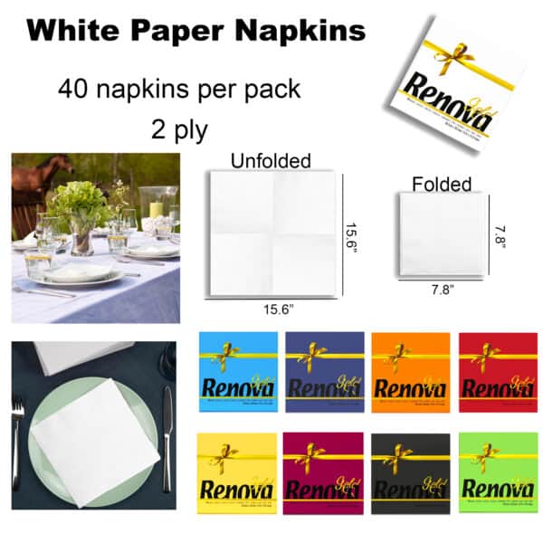 White premium paper napkins Gold
